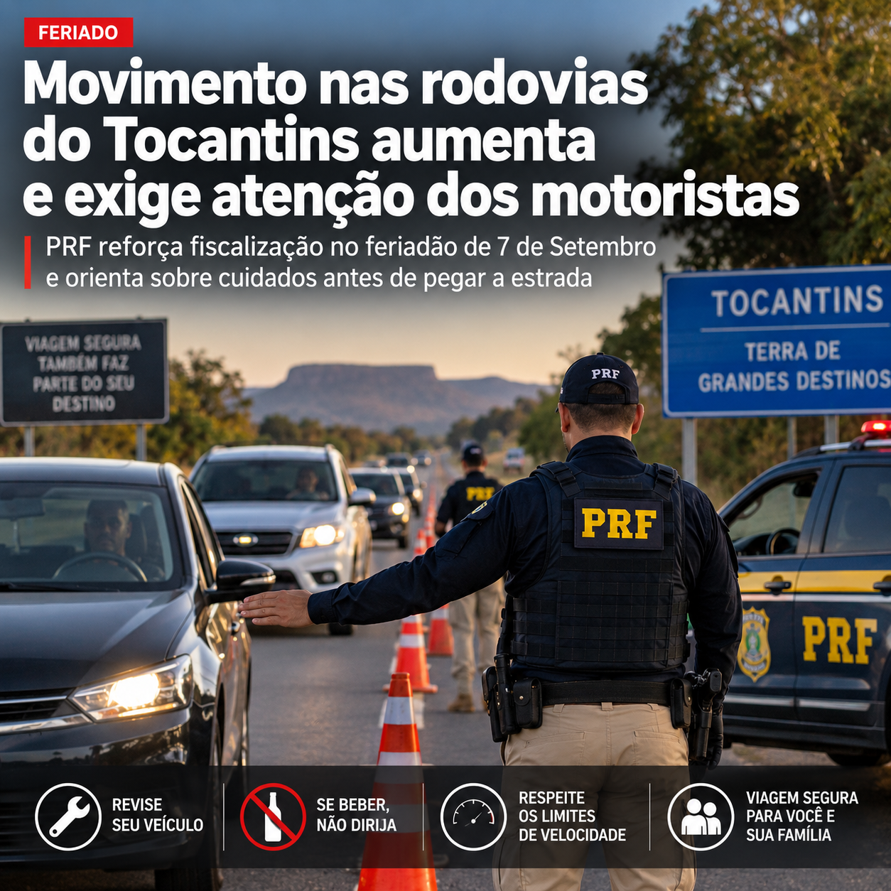 Feriado de 7 de Setembro aumenta movimento nas rodovias do Tocantins; veja cuidados antes de pegar a estrada