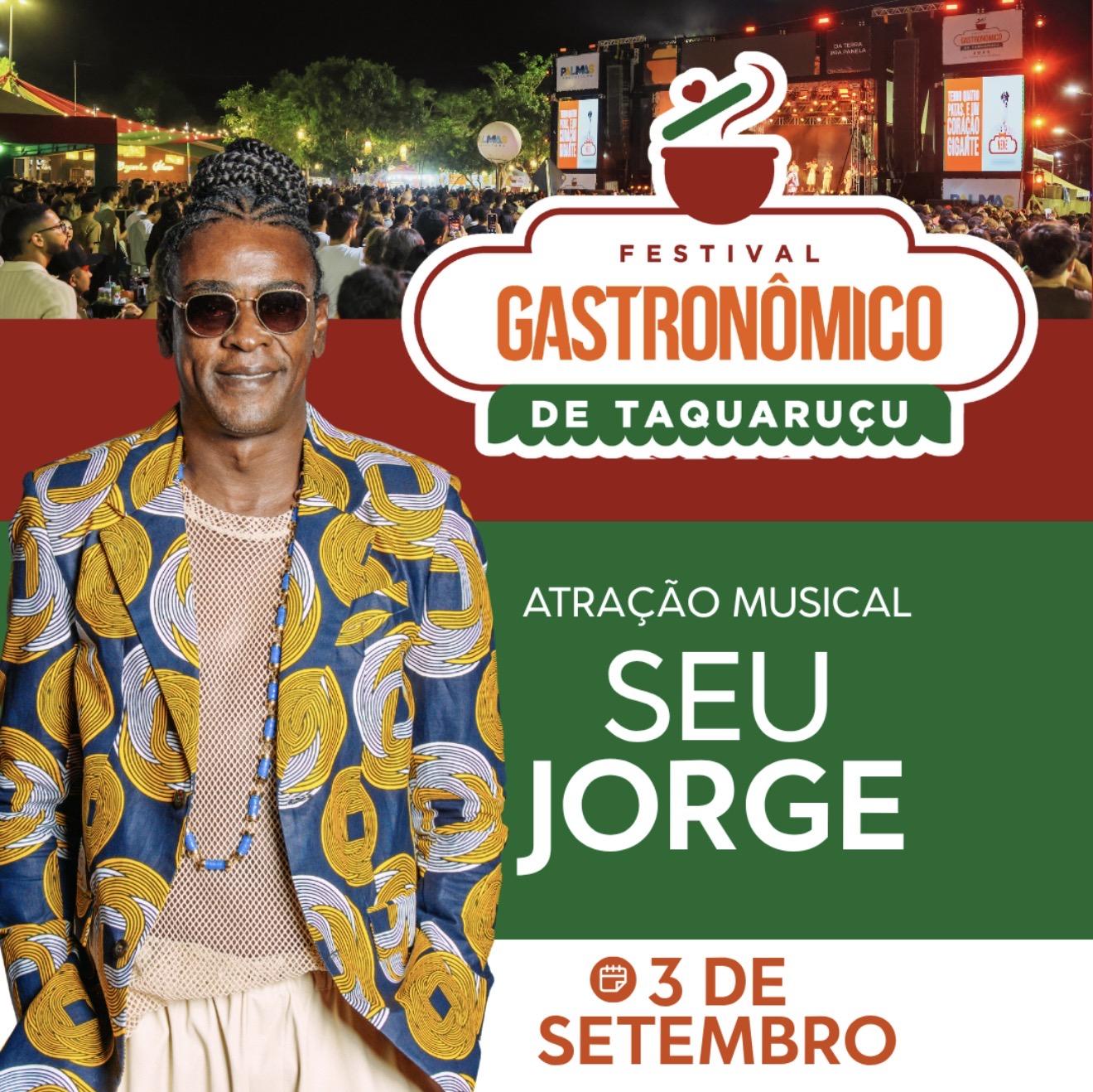 Seu Jorge abre hoje a 20ª edição do Festival Gastronômico de Taquaruçu