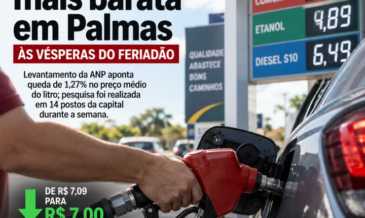 Gasolina fica mais barata em Palmas às vésperas do feriadão de 7 de Setembro