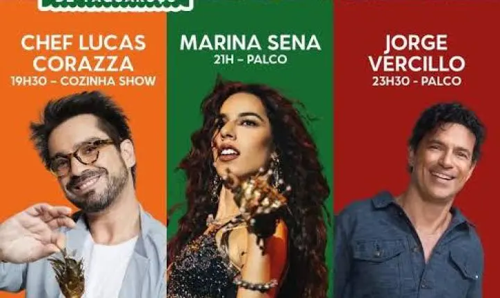 Marina Sena e Jorge Vercillo são as atrações deste sábado no 20º Festival Gastronômico de Taquaruçu